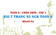 Bài 7 trang 93 SGK Toán 6 Tập 1 Chân trời sáng tạo